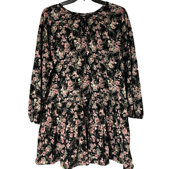 Maurices Dresses & Skirts - Maurices Black Floral Babydoll Mini Dress Women's Size XL